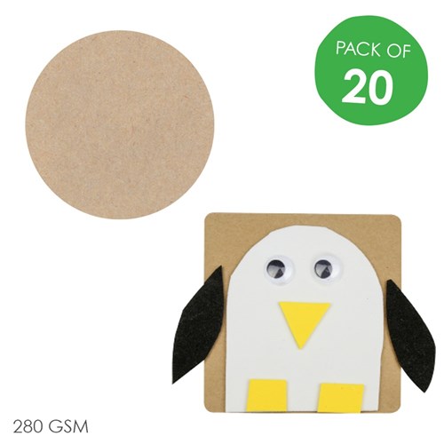 Cardboard Assorted Shapes - Brown - Pack of 20