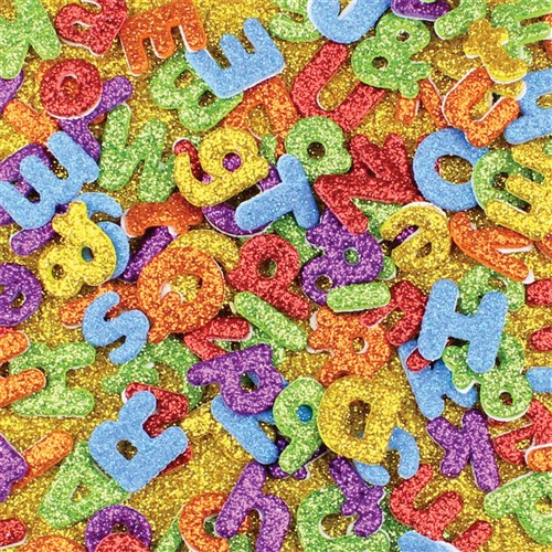 Foam Glitter Alphabet & Number Stickers - Pack of 840 | Foam