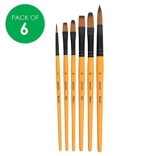 Mont Marte Acrylic Paint Brushes - Pack of 6