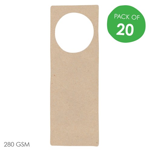Cardboard Door Hangers - Brown - Pack of 20