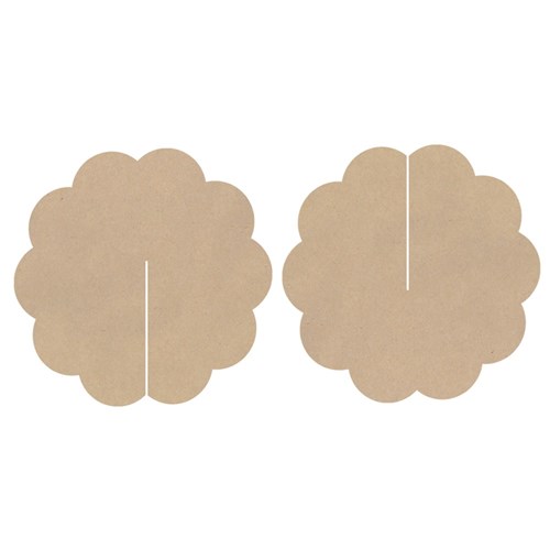 Cardboard 3D Flowers - Brown - Pack of 20