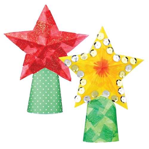 Cardboard Star Tree Toppers - White - Pack of 20