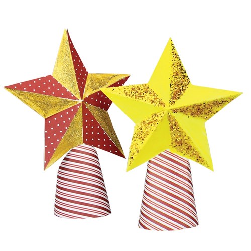 Cardboard Star Tree Toppers - White - Pack of 20