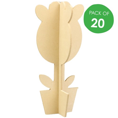 3D Wooden Tulips - Pack of 20