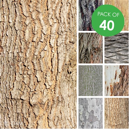 Bark Craft Paper - Pack of 40 | Paper - CleverPatch - Art & Craft Supplies