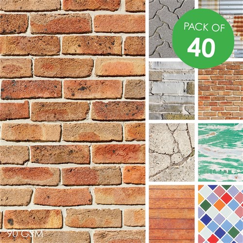 Building Materials Craft Paper - Pack of 40