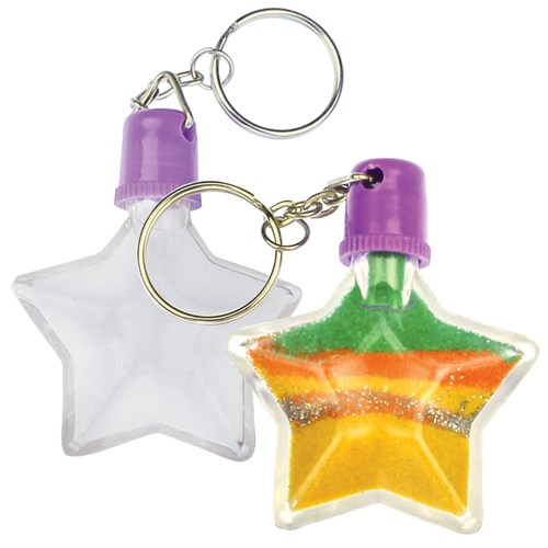 Sand Art Key Rings - Star - Pack of 10