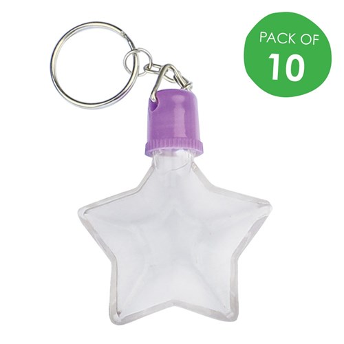 Sand Art Key Rings - Star - Pack of 10