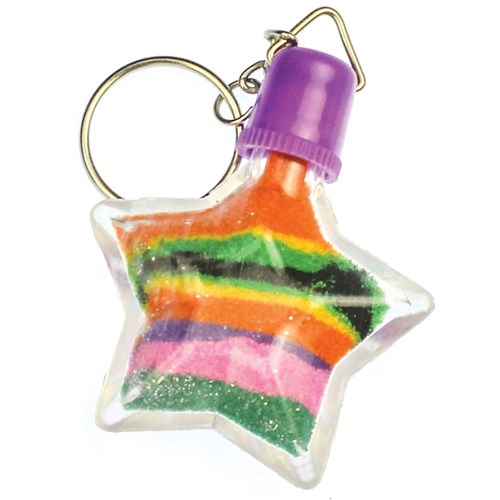 Sand Art Key Rings - Star - Pack of 10