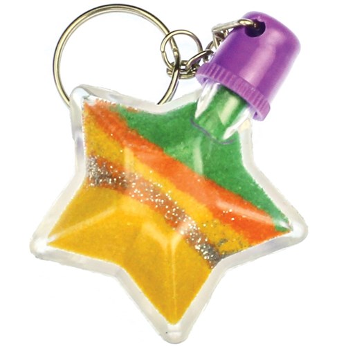 Sand Art Key Rings - Star - Pack of 10