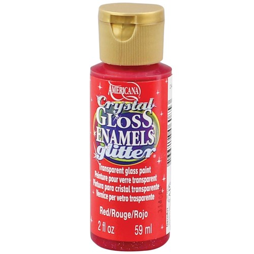 Glitter Glass & Porcelain Paint - Red - 59ml