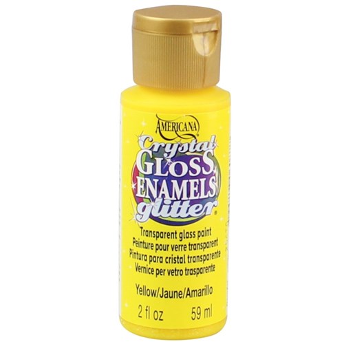 Glitter Glass & Porcelain Paint - Yellow - 59ml