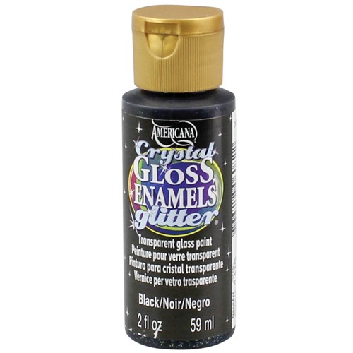 Glitter Glass & Porcelain Paint - Black - 59ml