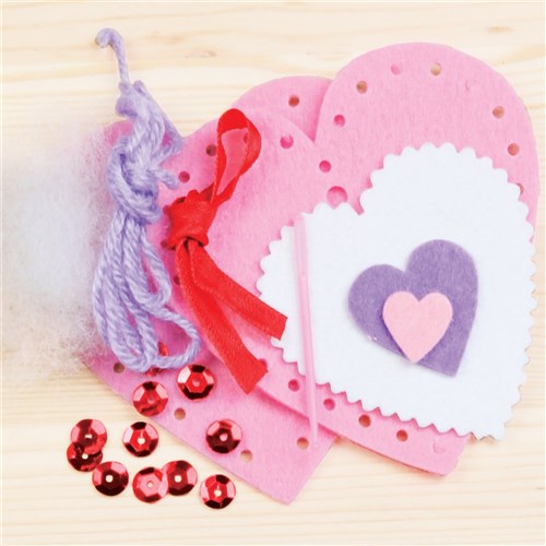 Heart Decorations Sewing Kit - Pack of 3