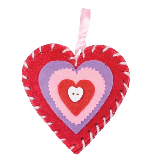 Heart Decorations Sewing Kit - Pack of 3