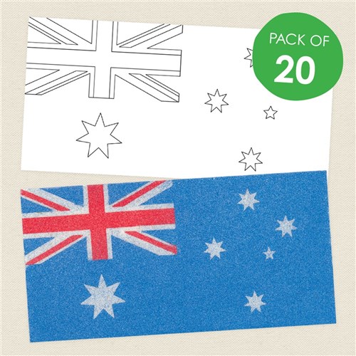 Australian Flag Sand Art Shapes - Pack of 20