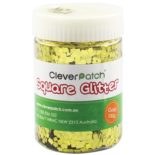 CleverPatch Square Glitter - Gold - 100g Shaker Tub