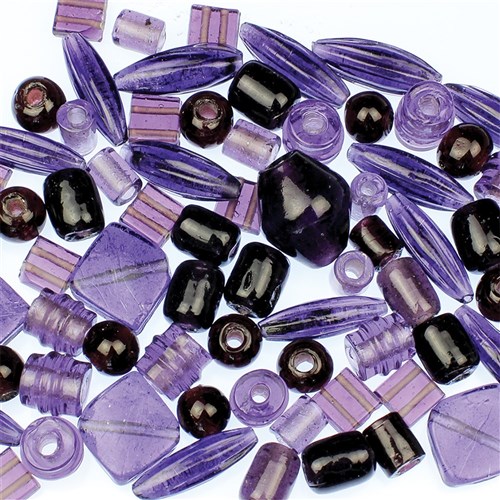 Large Glass Beads - Purple - 500g Pack