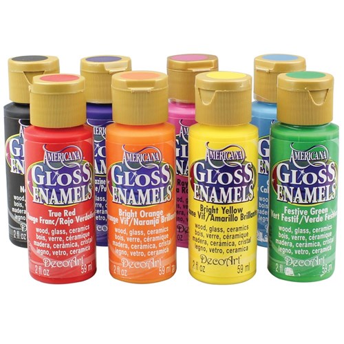 Glass & Porcelain Paint - 59ml - Set of 8 colours