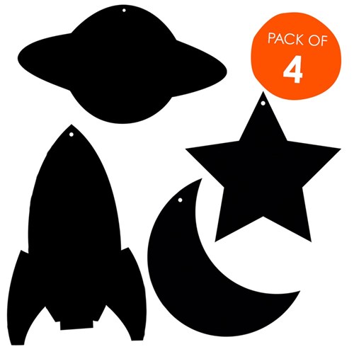 Scratch Board Space Shapes - Pack of 4