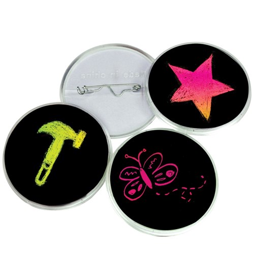 Scratch Board Badge Set - Pack of 4