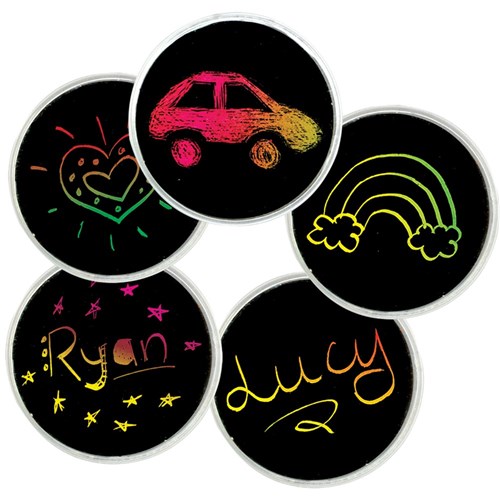 Scratch Board Badge Set - Pack of 4