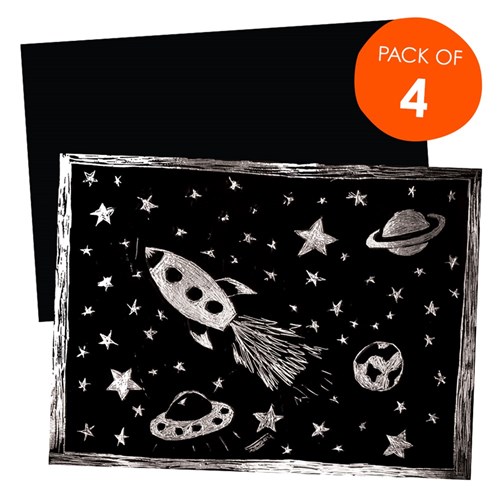 Scratch Board - Silver - Pack of 4