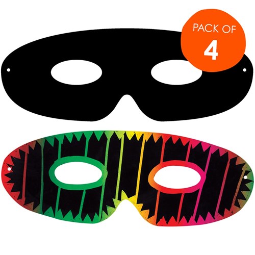 Scratch Board Masks - Pack of 4