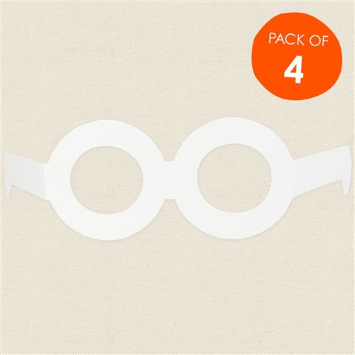 Cardboard Glasses - White - Pack of 4