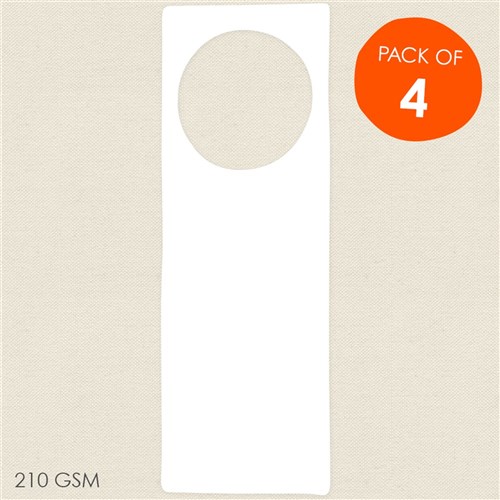 Cardboard Door Hangers - White - Pack of 4