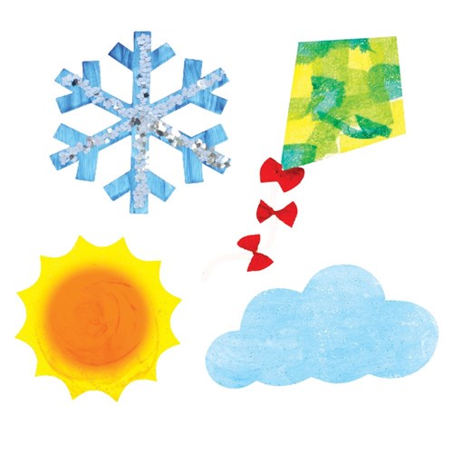 Cardboard Weather Shapes - White - Pack of 6