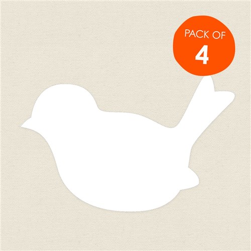 Cardboard Birds - White - Pack of 4