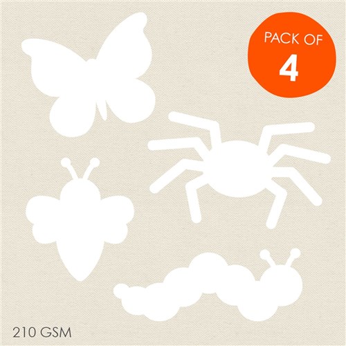 Cardboard Minibeasts - White - Pack of 4