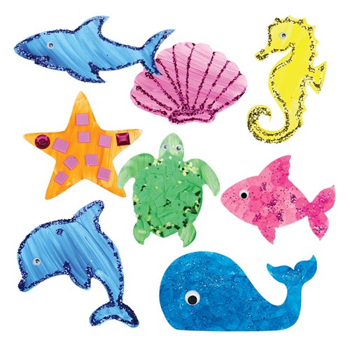 Cardboard Sea Animals - White - Pack of 8