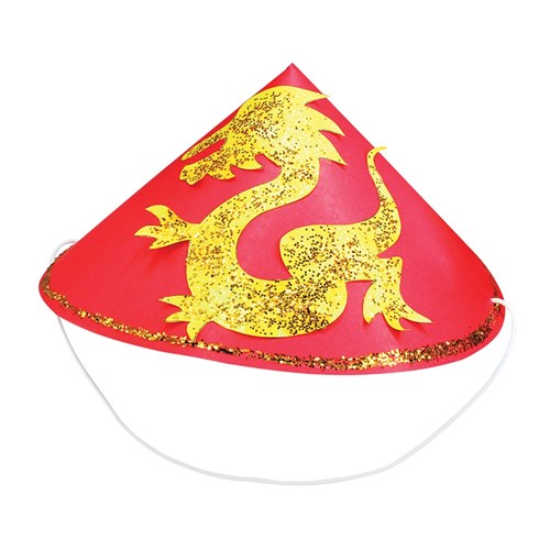 Cardboard Oriental Hats - White - Pack of 4