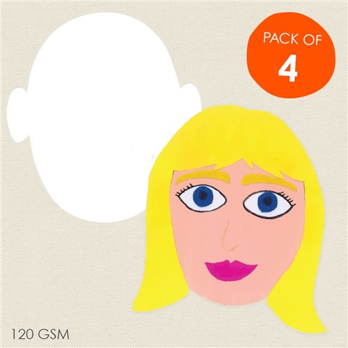 Paper Faces - White - Pack of 4