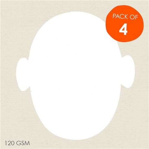 Paper Faces - White - Pack of 4