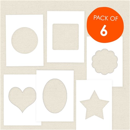 Cardboard Blank Picture Frames - White - Pack of 6