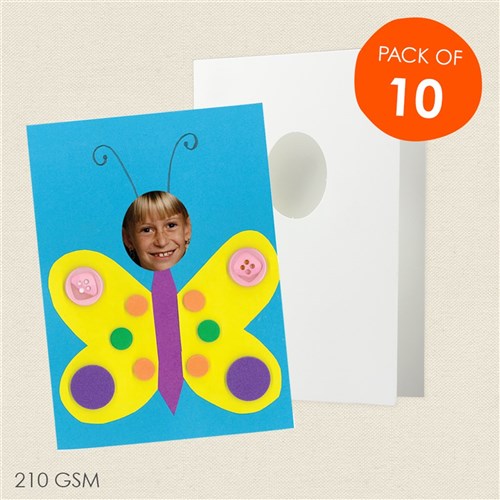 Cardboard Photo Frame Cards - White - Pack of 10