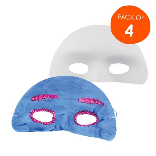 Half Masks - White - Pack of 4