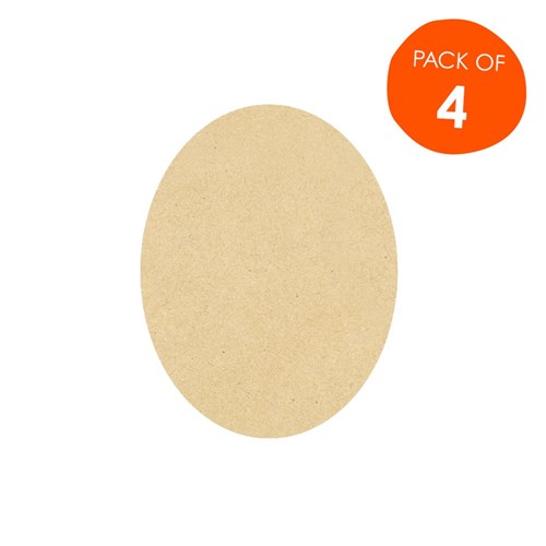 Wooden Oval Shapes - Pack of 4