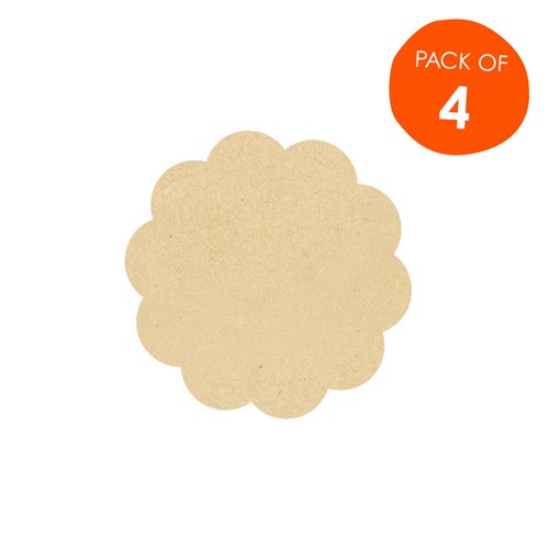 Wooden Flower Shapes - Pack of 4