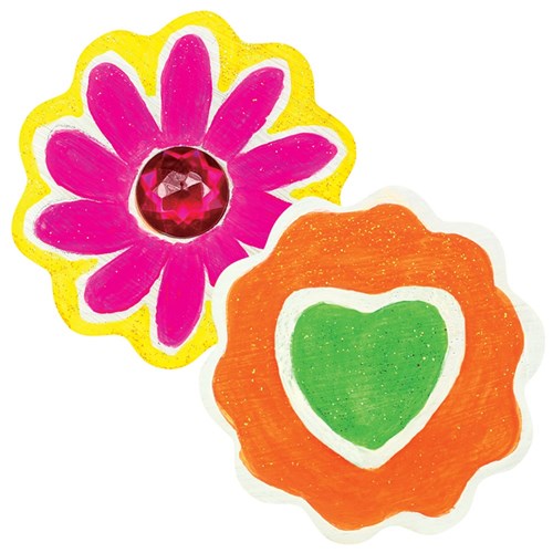 Wooden Flower Shapes - Pack of 4