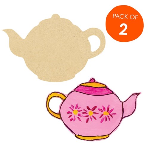 Wooden Teapot Shapes - Pack of 4