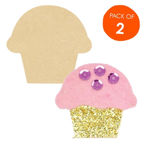 Wooden Cupcake Shapes - Pack of 4