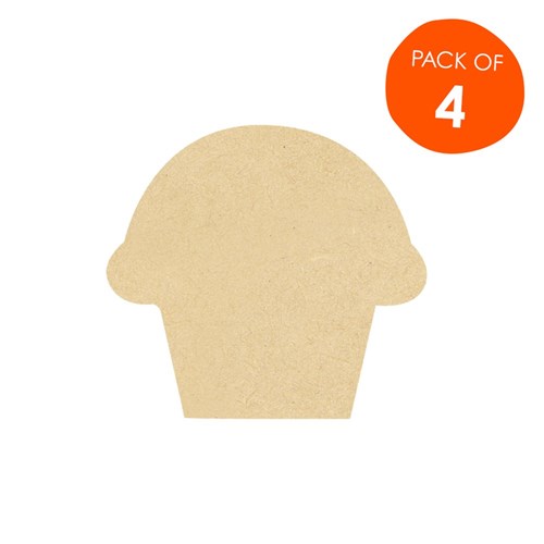 Wooden Cupcake Shapes - Pack of 4