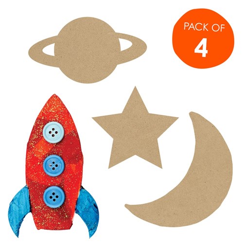 Wooden Space Shapes - Pack of 4