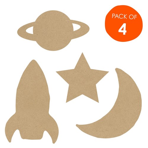 Wooden Space Shapes - Pack of 4