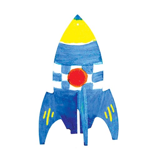 3D Wooden Rocket - Each