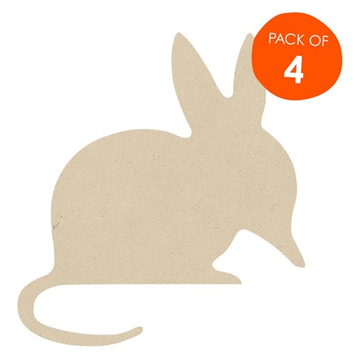 Wooden Bilby Shapes - Pack of 4